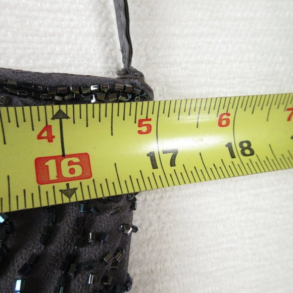 Gala by Mon Cheri Floral Beaded Mini Dress Size 8 Spaghetti Straps Purple - Picture 9 of 13